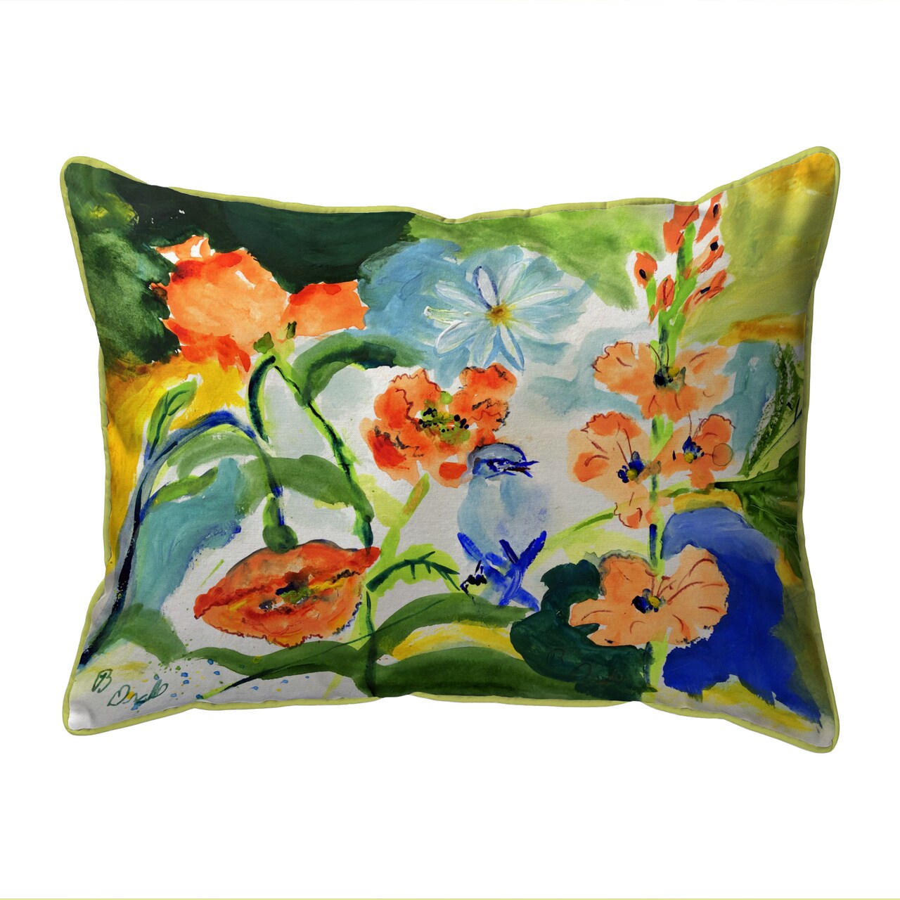 Betsy Drake My Garden Extra Large Zippered Indoor/Outdoor Pillow 20x24